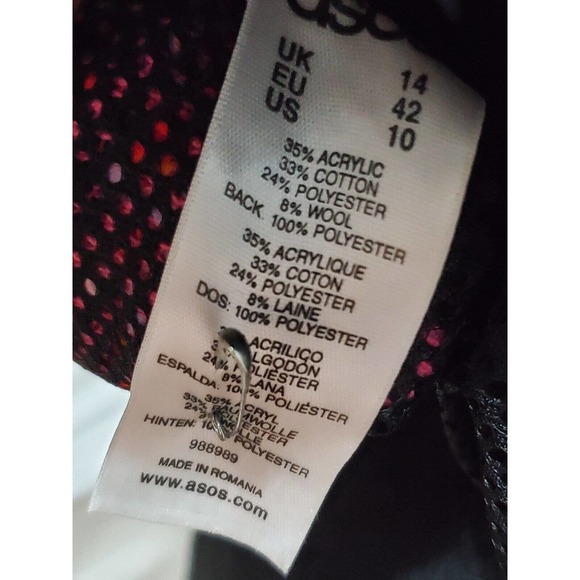 ASOS Womens Multicolor Striped Acrylic Short Sleeve Round Neck Top Blouse 10 - Picture 8 of 12